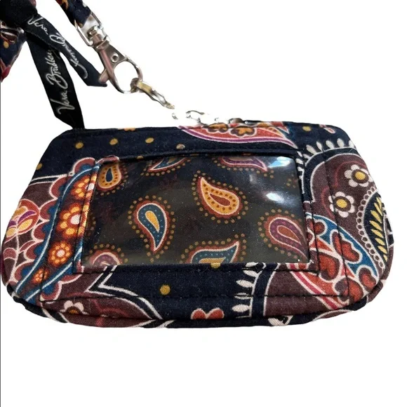 Vera Bradley Retired Paisley Printed Purse ID Coin Purse Black - Picture 4 of 11